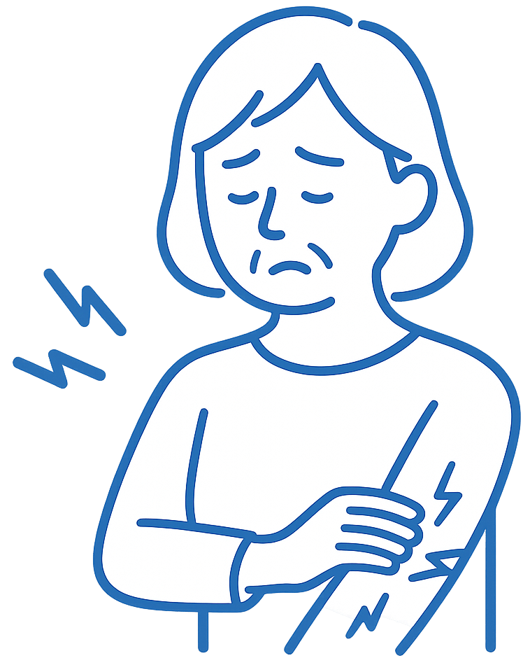 しびれに悩む女性