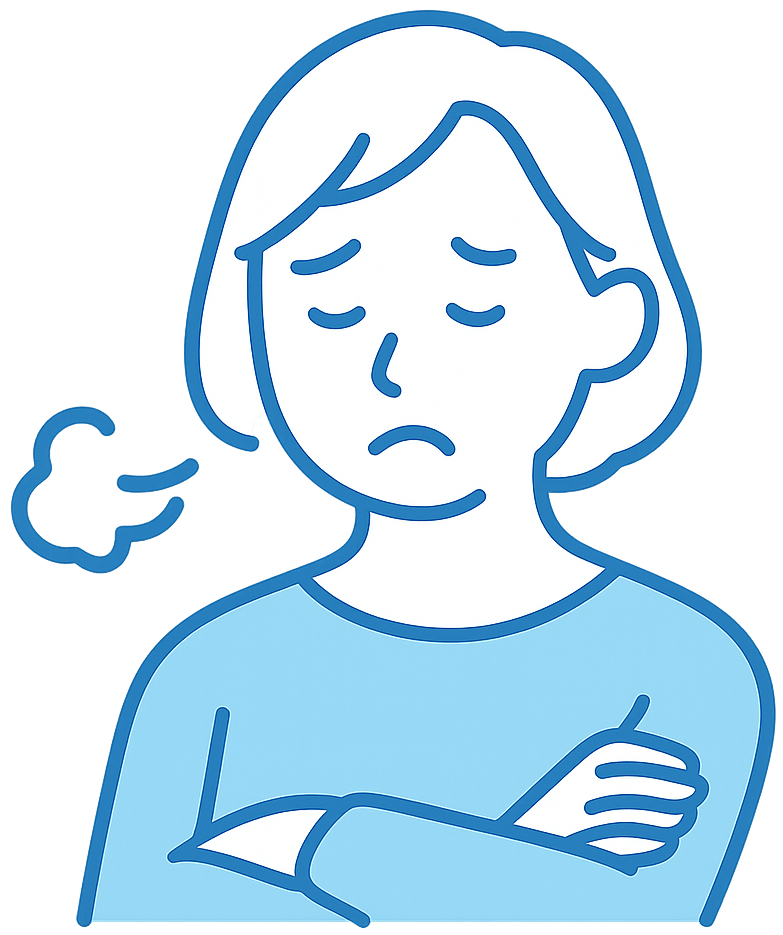 症状が直らず困る女性