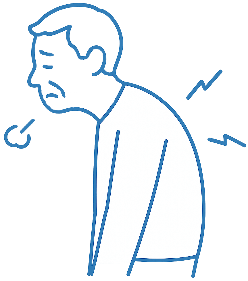 身体のゆがみが気になる男性