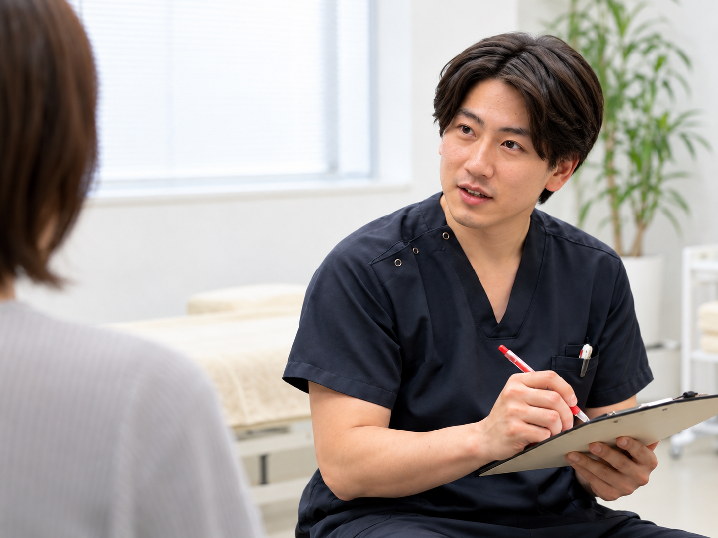 担当者がお悩みを伺う問診のイメージ