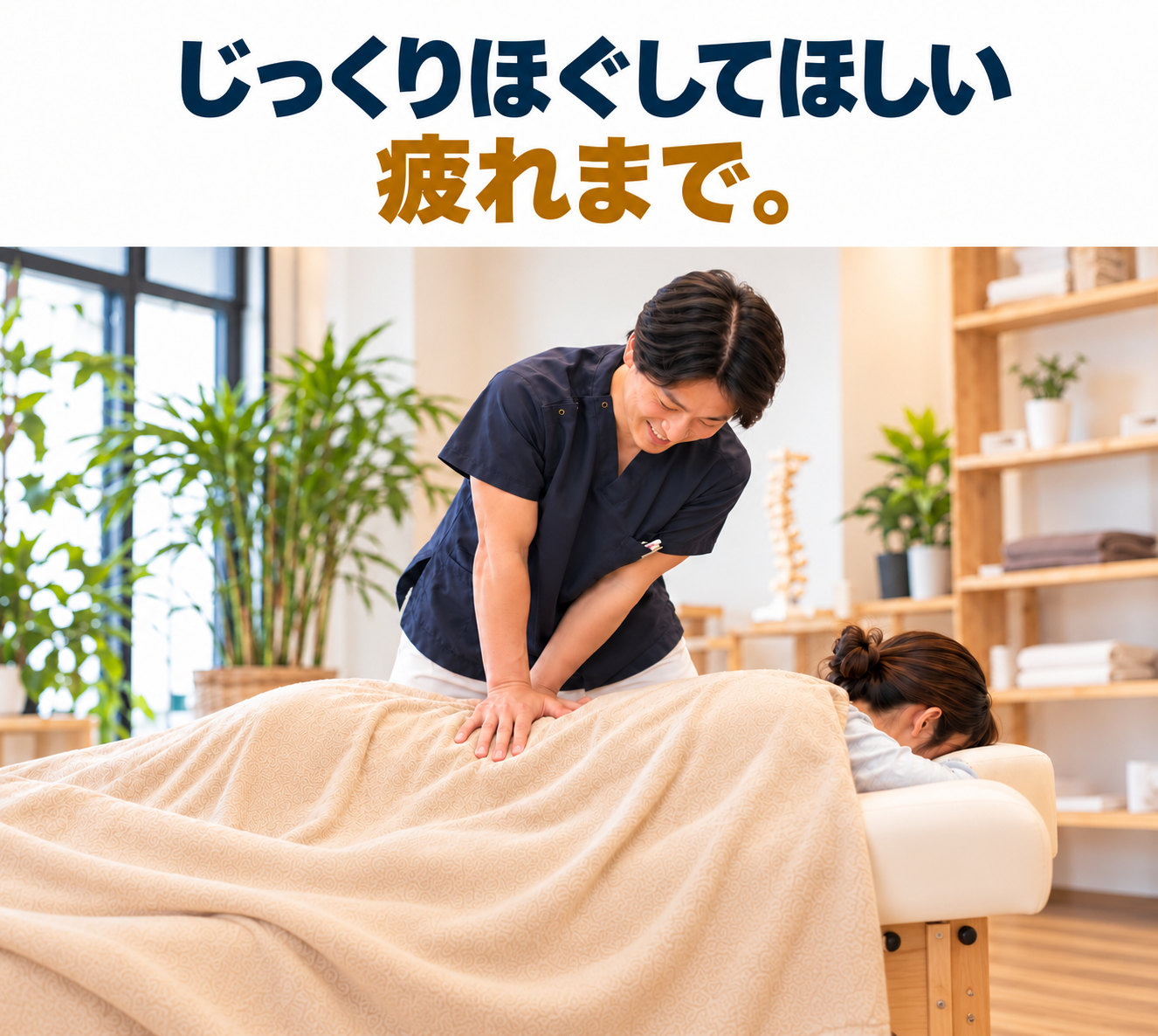 じっくりほぐしてほしい疲れまで。